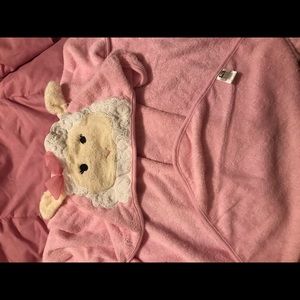 Baby girl lamb bath towel